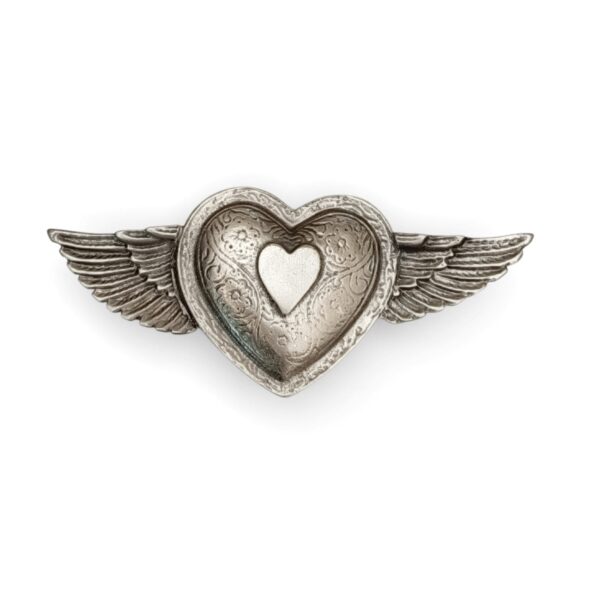 hebilla corazón alas plateado hebilla corazón alas plateado