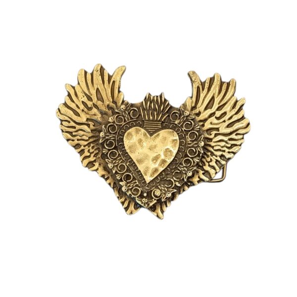 hebilla corazón alas fuego dorado hebilla corazón alas fuego dorado