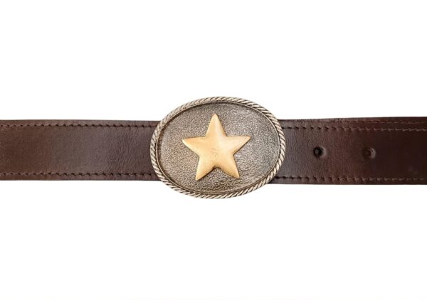 cinturón de cuero hebilla intercambiable estrella ovalada | kenka